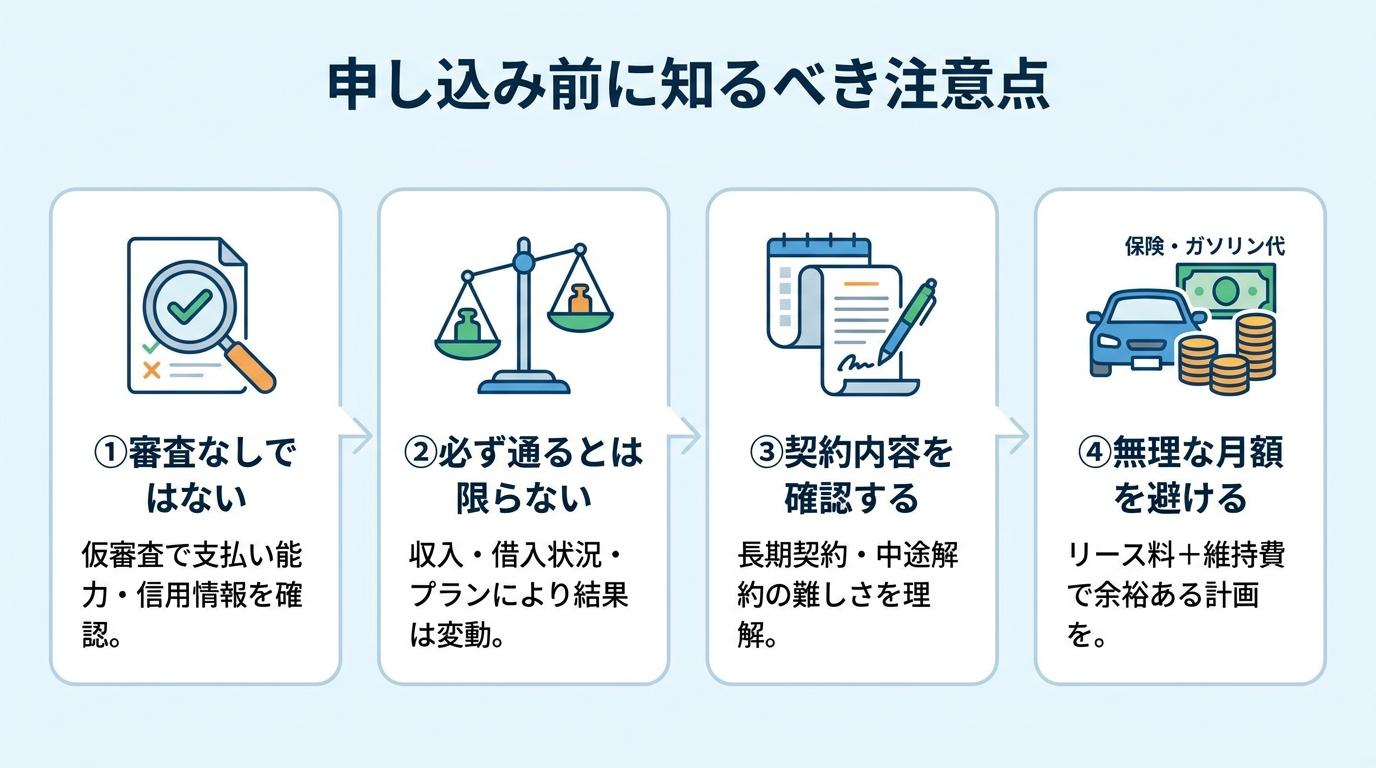 申し込み前に知るべき注意点
