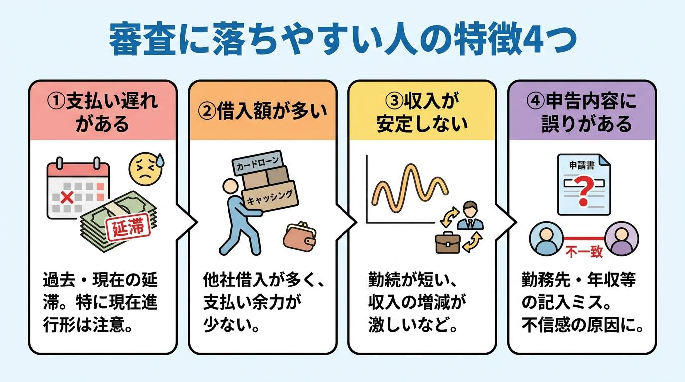 審査に落ちやすい人の特徴4つ