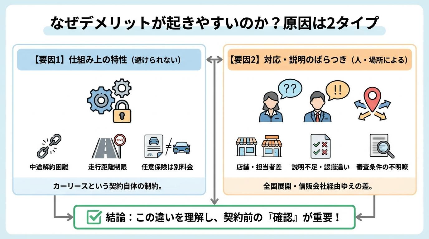 なぜデメリットが起きやすいのか?原因は2タイプ